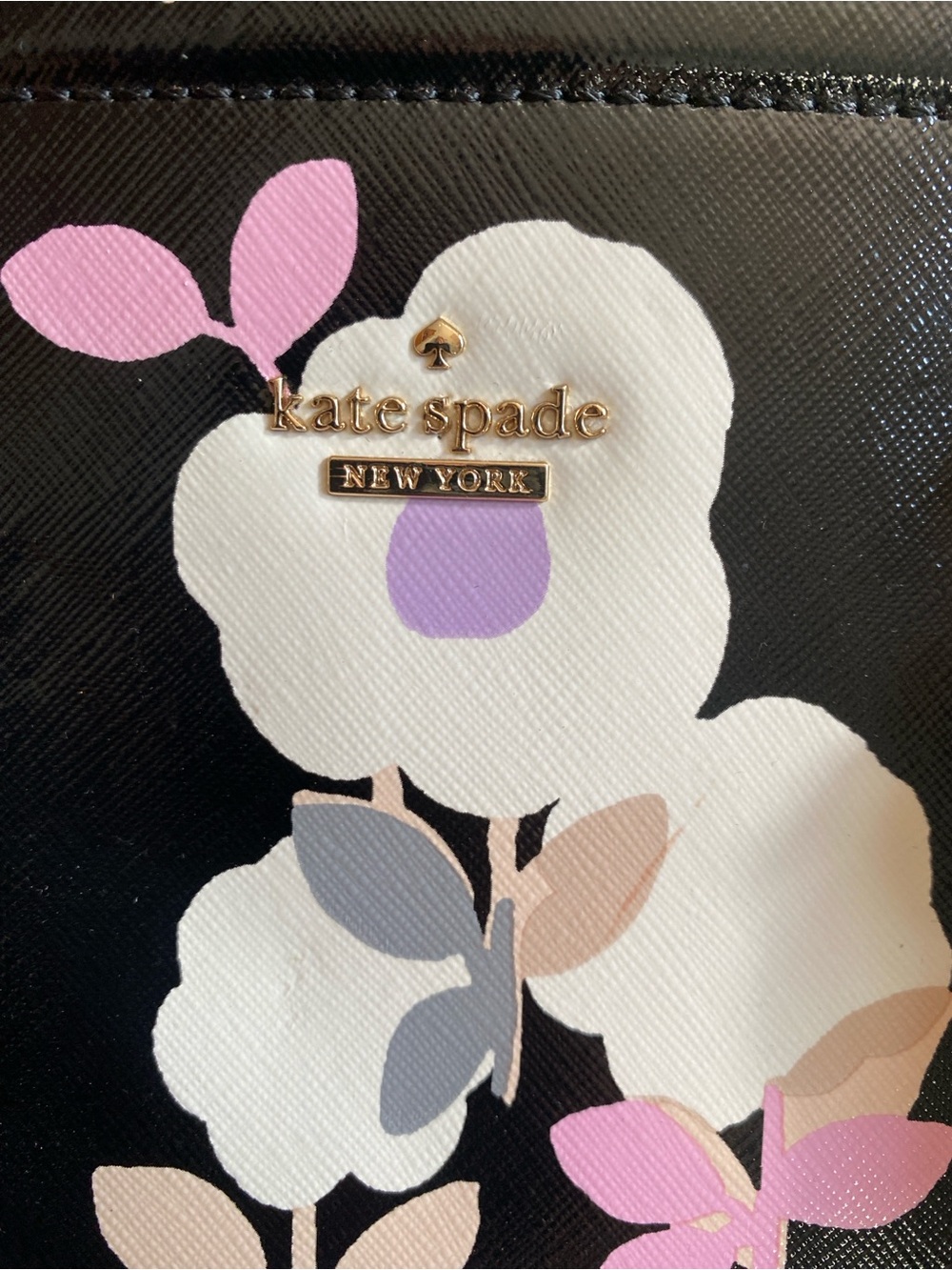 kate spade Black Floral Dome Satchel with Pink & Cream Blooms - Picture 6 of 9